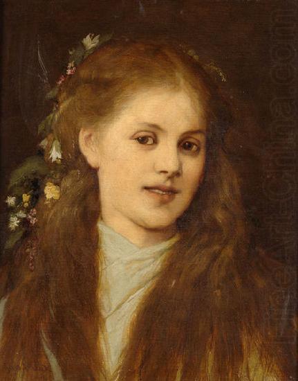 Madchen mit blumengeschmucktem Haar, unknow artist